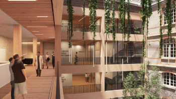 Présentation du hall du futur bâtiment dans l’hôpital Fondation Rothschild